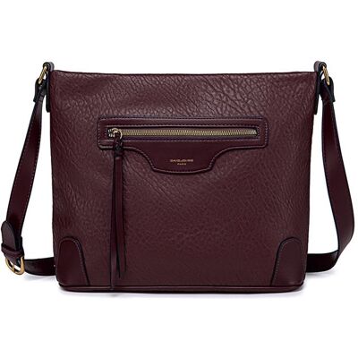 David Jones - Sac Bandoulière Femme Multipoche - Besace Sacoche Sac à Main Porté Epaule Simili Cuir - Poche Zip Pochette - Violet Violet - Publicité David Jones - Sac Bandoulière Femme Multipoche - Besace Sacoche Sac à Main Porté Epaule Simili Cuir - Poche Zip Pochette - Violet Violet - Publicité