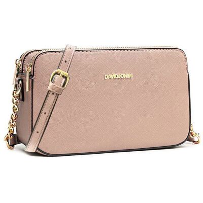 David Jones - Petit Sac Bandoulière Femme - Besace Chaînes Porté Epaule Cuir PU 3 Compartiments - Sacoche Multipoche - Rose Rose - Publicité David Jones - Petit Sac Bandoulière Femme - Besace Chaînes Porté Epaule Cuir PU 3 Compartiments - Sacoche Multipoche - Rose Rose - Publicité