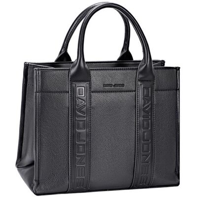 David Jones Paris - Sac cabas Tote Porté main - Similicuir - Taille Grande - Shopping Sac City - Couleur Noir Noir - Publicité David Jones Paris - Sac cabas Tote Porté main - Similicuir - Taille Grande - Shopping Sac City - Couleur Noir Noir - Publicité