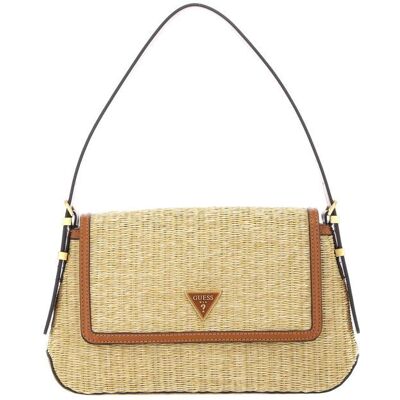 GUESS Sac à épaule bandoulière brun clair beige pour femme - Desideria Flap Shoulder Bag Natural / Cognac 218119 Marron - Publicité GUESS Sac à épaule bandoulière brun clair beige pour femme - Desideria Flap Shoulder Bag Natural / Cognac 218119 Marron - Publicité
