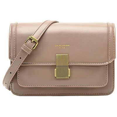 Sac Bandoulière - David Jones - Petit Sac Epaule Femme Cuir PU Rigide - Rabat Joli Fermoir - Beige Beige - Publicité Sac Bandoulière - David Jones - Petit Sac Epaule Femme Cuir PU Rigide - Rabat Joli Fermoir - Beige Beige - Publicité