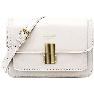 Sac Bandoulière - David Jones - Petit Sac Epaule Femme Cuir PU Rigide - Rabat Joli Fermoir - Blanc Blanc - Publicité Sac Bandoulière - David Jones - Petit Sac Epaule Femme Cuir PU Rigide - Rabat Joli Fermoir - Blanc Blanc - Publicité