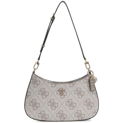 GUESS Sac à épaule crème taupe pour femme - Noelle II Top Zipper Shoulder Bag Dark Taupe Logo 329780 Blanc - Publicité GUESS Sac à épaule crème taupe pour femme - Noelle II Top Zipper Shoulder Bag Dark Taupe Logo 329780 Blanc - Publicité
