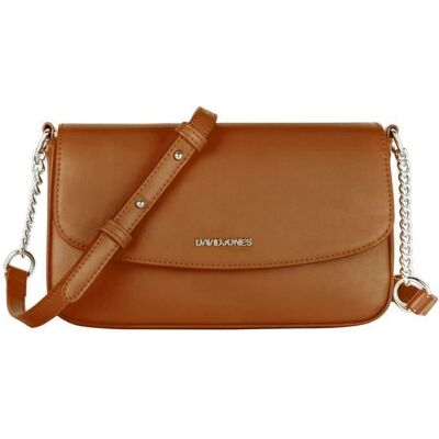 Sac Bandoulière Femme - David Jones - Petit Sac Epaule Rectangle Cuir PU - Sacoche Téléphone - Marron Cognac Marron - Publicité Sac Bandoulière Femme - David Jones - Petit Sac Epaule Rectangle Cuir PU - Sacoche Téléphone - Marron Cognac Marron - Publicité