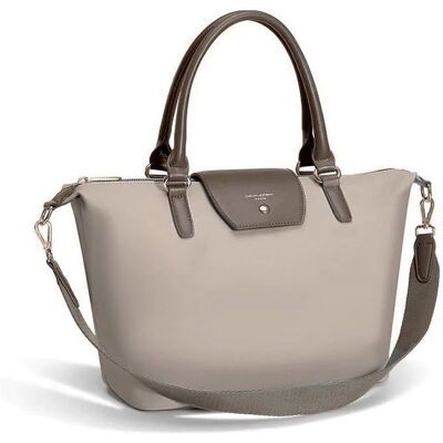 David Jones - Sac à Main Cabas Nylon Femme - Fourre-Tout Sac Shopping Souple Porté Epaule Bandoulière - Elégant Mode - Marron Taupe Marron - Publicité David Jones - Sac à Main Cabas Nylon Femme - Fourre-Tout Sac Shopping Souple Porté Epaule Bandoulière - Elégant Mode - Marron Taupe Marron - Publicité