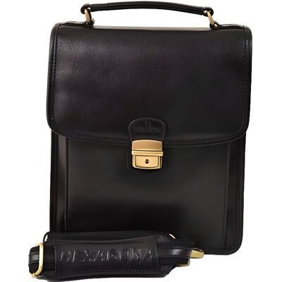 Sacoche - Hexagona - 111943 - Cuir - Noir - Bandoulière - 23x27x10cm Noir - Publicité Sacoche - Hexagona - 111943 - Cuir - Noir - Bandoulière - 23x27x10cm Noir - Publicité