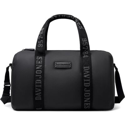 David Jones - Sac Polochon Grande Taille - Sac à Main Sport Voyage Cuir Souple Fourre-Tout - Bagage Cabine Homme Femme - Noir Noir - Publicité David Jones - Sac Polochon Grande Taille - Sac à Main Sport Voyage Cuir Souple Fourre-Tout - Bagage Cabine Homme Femme - Noir Noir - Publicité