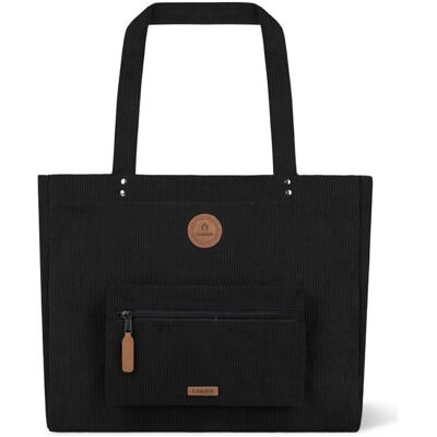Sac shopper - CABAIA - Recycled Velvet Shopper Bag L Brighton 350114 - Noir - 100% polyester - Fermeture zippée Noir - Publicité Sac shopper - CABAIA - Recycled Velvet Shopper Bag L Brighton 350114 - Noir - 100% polyester - Fermeture zippée Noir - Publicité