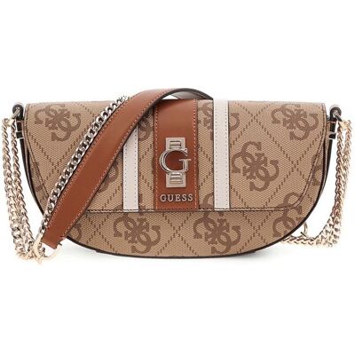 GUESS Sac à épaule bandoulière brun clair marron pour femme - Erenia Convertible Crossbody Flap Latte Logo 325144 Marron - Publicité GUESS Sac à épaule bandoulière brun clair marron pour femme - Erenia Convertible Crossbody Flap Latte Logo 325144 Marron - Publicité