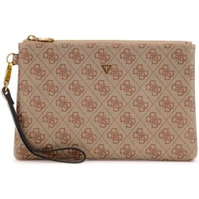 Pochette Guess Femme Motif All Over Beige Synthétique Beige - Publicité Pochette Guess Femme Motif All Over Beige Synthétique Beige - Publicité