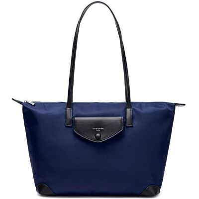 Sac à Main Nylon - David Jones - Cabas Shopping Femme - Fourre-Tout Souple Grande Taille Bandoulière Epaule - Travail Voyage - Bleu Bleu - Publicité Sac à Main Nylon - David Jones - Cabas Shopping Femme - Fourre-Tout Souple Grande Taille Bandoulière Epaule - Travail Voyage - Bleu Bleu - Publicité