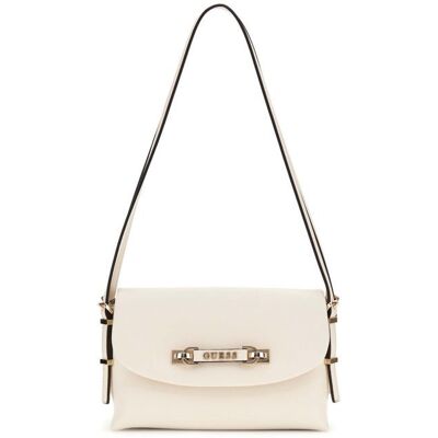 GUESS Sac à épaule crème pour femme - Lefia Flap Shoulder Bag Cream White 311558 Beige - Publicité GUESS Sac à épaule crème pour femme - Lefia Flap Shoulder Bag Cream White 311558 Beige - Publicité