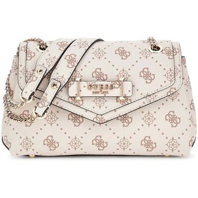 GUESS Sac à épaule crème taupe pour femme - Silia Convertible Xbody Flap Bag Vanilla Logo 324134 Blanc - Publicité GUESS Sac à épaule crème taupe pour femme - Silia Convertible Xbody Flap Bag Vanilla Logo 324134 Blanc - Publicité