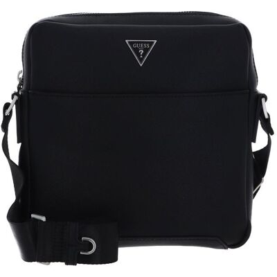 GUESS Sac à épaule bandoulière noir pour homme - Saffiano Top Zip Crossbody Bag 255656 Noir - Publicité GUESS Sac à épaule bandoulière noir pour homme - Saffiano Top Zip Crossbody Bag 255656 Noir - Publicité