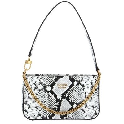 GUESS Sac à épaule blanc noir pour femme - Katey Mini Top Zip Shoulder Bag Natural 230266 Blanc - Publicité GUESS Sac à épaule blanc noir pour femme - Katey Mini Top Zip Shoulder Bag Natural 230266 Blanc - Publicité