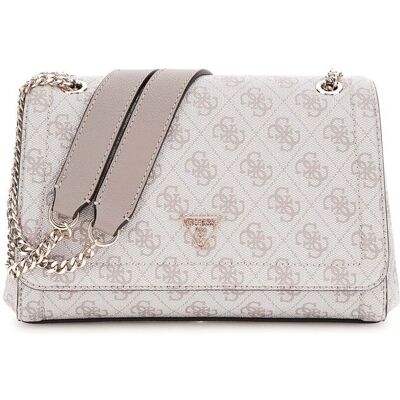 GUESS Sac à épaule taupe blanc pour femme - Noelle II Convertible Xbody Flap Bag Dark Taupe Logo 324450 Marron - Publicité GUESS Sac à épaule taupe blanc pour femme - Noelle II Convertible Xbody Flap Bag Dark Taupe Logo 324450 Marron - Publicité