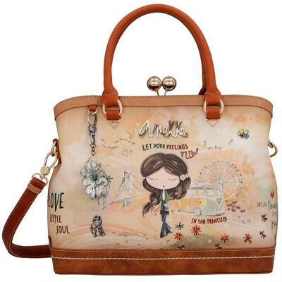 Sac à main - ANEKKE - Kiss Short Handle Bag Peace & Love - Multicolore - Synthétique (PU) - Bandoulière amovible - Publicité Sac à main - ANEKKE - Kiss Short Handle Bag Peace & Love - Multicolore - Synthétique (PU) - Bandoulière amovible - Publicité