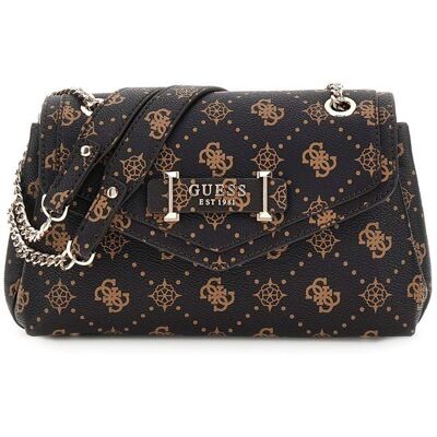 GUESS Sac à épaule brun foncé marron pour femme - Silia Convertible Xbody Flap Bag Espresso Logo 324156 Marron - Publicité GUESS Sac à épaule brun foncé marron pour femme - Silia Convertible Xbody Flap Bag Espresso Logo 324156 Marron - Publicité