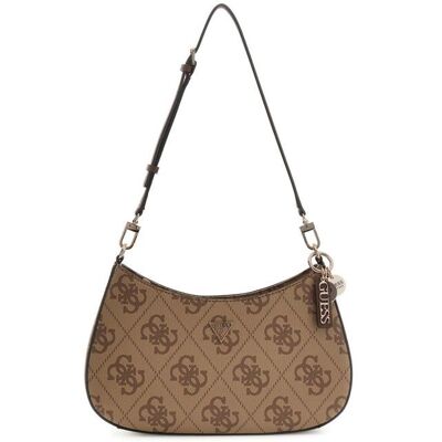 GUESS Sac à épaule brun clair marron pour femme - Noelle II Top Zipper Shoulder Bag Latte Logo / Brown 329855 Marron - Publicité GUESS Sac à épaule brun clair marron pour femme - Noelle II Top Zipper Shoulder Bag Latte Logo / Brown 329855 Marron - Publicité