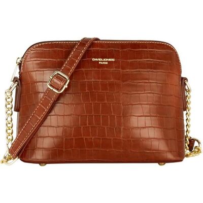 David Jones - Petit Sac Bandoulière Femme Cuir PU Vernis Crocodile - Sac à Main Chaîne Dorée Porté Epaule Besace Sacoche - Marron Marron - Publicité David Jones - Petit Sac Bandoulière Femme Cuir PU Vernis Crocodile - Sac à Main Chaîne Dorée Porté Epaule Besace Sacoche - Marron Marron - Publicité