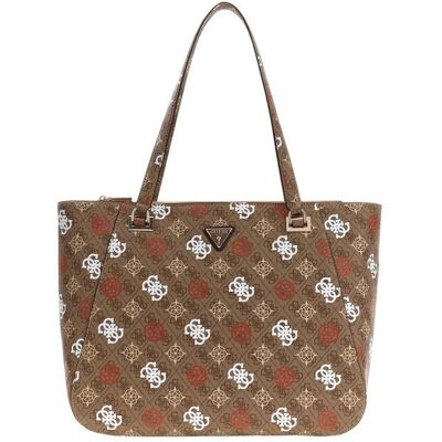 GUESS Sac à épaule brun clair terracotta pour femme - Eliette Logo Travel Tote Latte Logo / Ginger 334133 Marron - Publicité GUESS Sac à épaule brun clair terracotta pour femme - Eliette Logo Travel Tote Latte Logo / Ginger 334133 Marron - Publicité