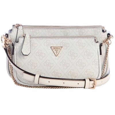 GUESS Sac à épaule bandoulière crème beige pour femme - Noelle II Double Pouch Crossbody Bag Bone Logo 341374 Beige - Publicité GUESS Sac à épaule bandoulière crème beige pour femme - Noelle II Double Pouch Crossbody Bag Bone Logo 341374 Beige - Publicité