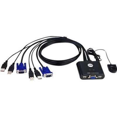 Aten mini KVM Switch VGA-USB pour 2 ordinateurs - Publicité Aten mini KVM Switch VGA-USB pour 2 ordinateurs - Publicité