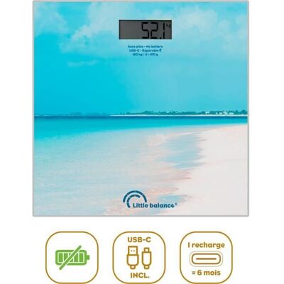 Pèse-personne - LITTLE BALANCE - USB-C - Caraïbes Bleu - Publicité Pèse-personne - LITTLE BALANCE - USB-C - Caraïbes Bleu - Publicité
