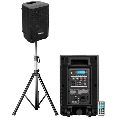 BMI Enceinte sono Active Ibiza sound XTK8A-MKII Large bande 8/20cm - 200W - Bluetooth USB SD - TWS - Support pied - Publicité BMI Enceinte sono Active Ibiza sound XTK8A-MKII Large bande 8/20cm - 200W - Bluetooth USB SD - TWS - Support pied - Publicité