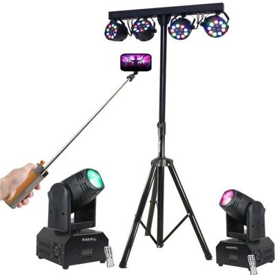 Pack Pied Lumière DJ BOOST-LIGHT70 Projecteur Par - 2 Lyres DMX Beam Ibiza LMH250-RC - Enceinte Perche Téléscopique Noir - Publicité Pack Pied Lumière DJ BOOST-LIGHT70 Projecteur Par - 2 Lyres DMX Beam Ibiza LMH250-RC - Enceinte Perche Téléscopique Noir - Publicité