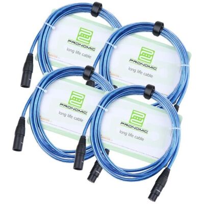 Pronomic Stage XFXM-Blue-2.5 Câble Micro XLR 2.5m bleu métallique. Lot de 4. Bleu - Publicité Pronomic Stage XFXM-Blue-2.5 Câble Micro XLR 2.5m bleu métallique. Lot de 4. Bleu - Publicité