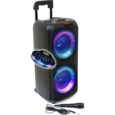BMI Enceinte Active Sono DJ IBIZA VENUS600 - LUMINEUSE KARAOKE 2 x 8/20cm 600W Bluetooth USB TWS Batterie intégrée OVNI LED - Publicité BMI Enceinte Active Sono DJ IBIZA VENUS600 - LUMINEUSE KARAOKE 2 x 8/20cm 600W Bluetooth USB TWS Batterie intégrée OVNI LED - Publicité