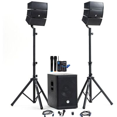 BM SONIC Pack Sonorisation DJ complet BMSONIC BMS-12-ARRAY-BT 1000W table de mix 2 micros sans fils USB/Bluetooth +Clé USB 32 Go - Publicité BM SONIC Pack Sonorisation DJ complet BMSONIC BMS-12-ARRAY-BT 1000W table de mix 2 micros sans fils USB/Bluetooth +Clé USB 32 Go - Publicité