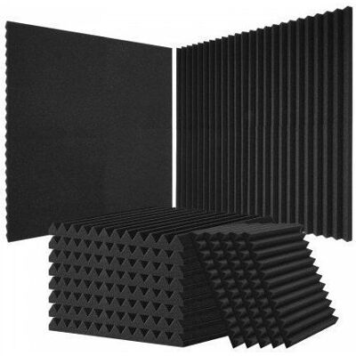 VEVOR Panneau Mousse Acoustique lot 52 30x30x25 cm haute densité insonorisant studio noir - Publicité VEVOR Panneau Mousse Acoustique lot 52 30x30x25 cm haute densité insonorisant studio noir - Publicité