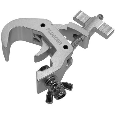 Plugger 35CL100SIL – Crochet Clamp alu pour structure et barre 25 à 40 mm – Charge max 100 kg Gris - Publicité Plugger 35CL100SIL – Crochet Clamp alu pour structure et barre 25 à 40 mm – Charge max 100 kg Gris - Publicité