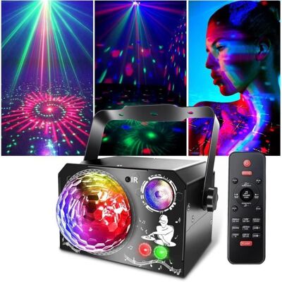 Lampe de scène - Fwiull - 4 en 1 - 65 effets - Télécommande - Musique réactive Noir - Publicité Lampe de scène - Fwiull - 4 en 1 - 65 effets - Télécommande - Musique réactive Noir - Publicité