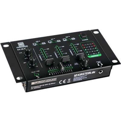 Table de mixage (DJ) - PRONOMIC - DX-26 MKII - 3 canaux - Fader ultra glide 45 mm - 2x line/phono commutative - Publicité Table de mixage (DJ) - PRONOMIC - DX-26 MKII - 3 canaux - Fader ultra glide 45 mm - 2x line/phono commutative - Publicité