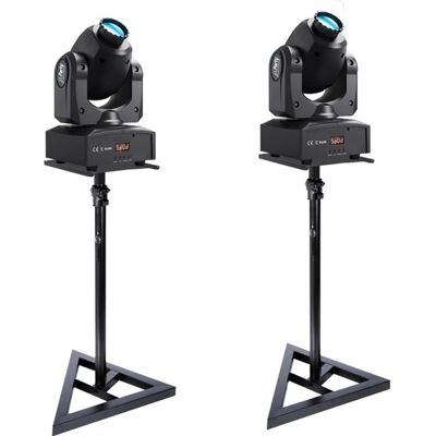 Pack Lumière - PARTY LIGHT & SOUND - Lyres LED PARTY-SPOT7 - LED blanche - Gobos et disque de couleurs Noir - Publicité Pack Lumière - PARTY LIGHT & SOUND - Lyres LED PARTY-SPOT7 - LED blanche - Gobos et disque de couleurs Noir - Publicité