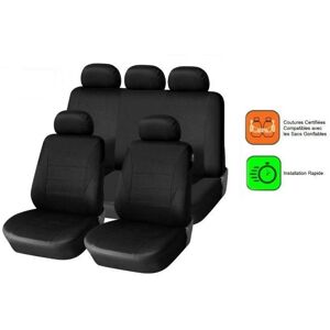 Housses de Siege Voiture Universelles - EM - Ensemble Complet - 9 pcsNoir Lavable Respirant Antiderapant Noir - Publicité Housses de Siege Voiture Universelles - EM - Ensemble Complet - 9 pcsNoir Lavable Respirant Antiderapant Noir - Publicité