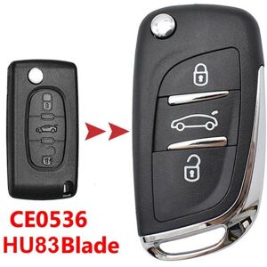 HU83 CE0536 Coque de clé pliant télécommande à 3 bouton Pour Peugeot 308 207 307 3008 5008 807 Expert Citroën C2 C3 C3 Picasso C8 Noir - Publicité HU83 CE0536 Coque de clé pliant télécommande à 3 bouton Pour Peugeot 308 207 307 3008 5008 807 Expert Citroën C2 C3 C3 Picasso C8 Noir - Publicité