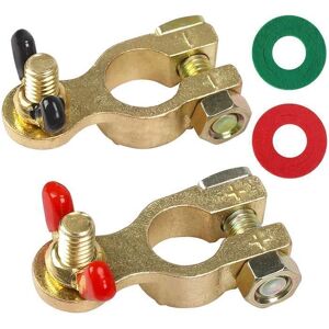 DLZAOAO Cosse Batterie 12V Bornes de Batterie de Voiture Pinces Connecteur de Batterie 12V/24V en Laiton avec Écrou à Oreilles pour - Publicité DLZAOAO Cosse Batterie 12V Bornes de Batterie de Voiture Pinces Connecteur de Batterie 12V/24V en Laiton avec Écrou à Oreilles pour - Publicité