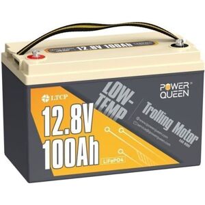 POWER QUEEN PowerQueen Batterie 12V100Ah Lithium LiFePO4 pour Moteur Bateau Remorque-1280Wh - BMS100A - protection de froid Gris - Publicité POWER QUEEN PowerQueen Batterie 12V100Ah Lithium LiFePO4 pour Moteur Bateau Remorque-1280Wh - BMS100A - protection de froid Gris - Publicité