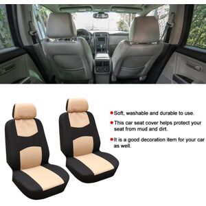 Akozon Housse de siège Housse de protection universelle pour siège avant de voiture 4 pièces Décoration auto siege Beige+ Blanc - Publicité Akozon Housse de siège Housse de protection universelle pour siège avant de voiture 4 pièces Décoration auto siege Beige+ Blanc - Publicité