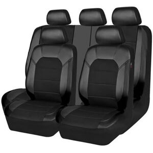 Housse de siège voiture - QINGQUE - Universelle 5 places - Cuir PU - Lot de 9 - Noir Noir - Publicité Housse de siège voiture - QINGQUE - Universelle 5 places - Cuir PU - Lot de 9 - Noir Noir - Publicité