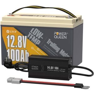 Power Queen Batterie Véchicule 12V100Ah Batterie Lithium LiFePO4 - 1280Wh -BMS 100A 4000+ Cycles+12V10AChargeur Gris - Publicité Power Queen Batterie Véchicule 12V100Ah Batterie Lithium LiFePO4 - 1280Wh -BMS 100A 4000+ Cycles+12V10AChargeur Gris - Publicité