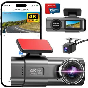Dashcam Voiture 4K+1080P - TWINBIRD Q20 - Écran IPS 1.47 - Wifi & App - Vision Nocturne - Carte SD 64G Noir - Publicité Dashcam Voiture 4K+1080P - TWINBIRD Q20 - Écran IPS 1.47 - Wifi & App - Vision Nocturne - Carte SD 64G Noir - Publicité