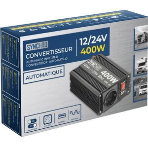 Convertisseur 400W 12/24V/220V auto SYNCHRO Gris - Publicité Convertisseur 400W 12/24V/220V auto SYNCHRO Gris - Publicité