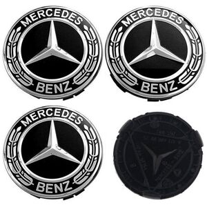 x4 Centre De Roue Cache Moyeu pour Mercedes Logo NOIR new Emblème Jante 75mm Blanc - Publicité x4 Centre De Roue Cache Moyeu pour Mercedes Logo NOIR new Emblème Jante 75mm Blanc - Publicité