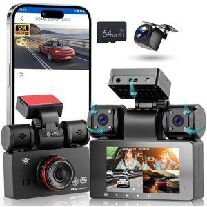 Hikity Dashcam Voiture 2K avant/arrière - WiFiécran IPS 3surveillance parking 24h/24vision nuitdétection chocscarte 64Go Noir - Publicité Hikity Dashcam Voiture 2K avant/arrière - WiFiécran IPS 3surveillance parking 24h/24vision nuitdétection chocscarte 64Go Noir - Publicité