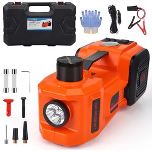 LXMZYJ Cric hydraulique électrique 5T 12 V 180 W kit de levage avec pompe gonflable et éclairage LED cric 150-450 mm pour voiture SUV - Publicité LXMZYJ Cric hydraulique électrique 5T 12 V 180 W kit de levage avec pompe gonflable et éclairage LED cric 150-450 mm pour voiture SUV - Publicité